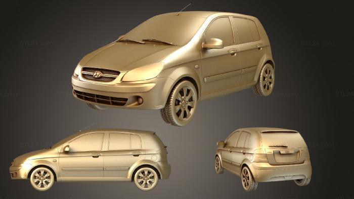 Автомобили и транспорт (Hyundai Getz 2006, CARS_1930) 3D модель для ЧПУ станка